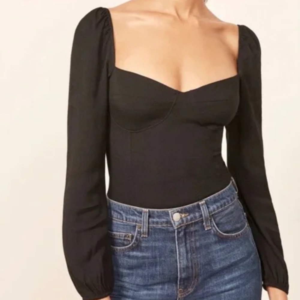 Reformation Emerald Green Long Sleeve Top